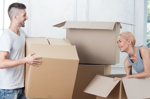Residents using secure storage in Poplar for household belongings and furniture